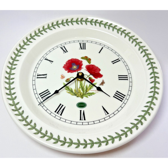 Portmeirion Other - Portmeirion Botanic Garden Red Poppy 10" Wall Clock Made in England Works New